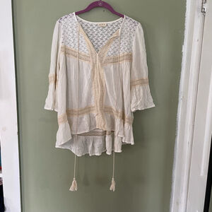 POL boho crochet blouse